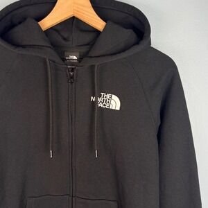 The North Face Womens XS Black White Full Zip Hoodie Sweatshirt‎ Half Dome Logo
